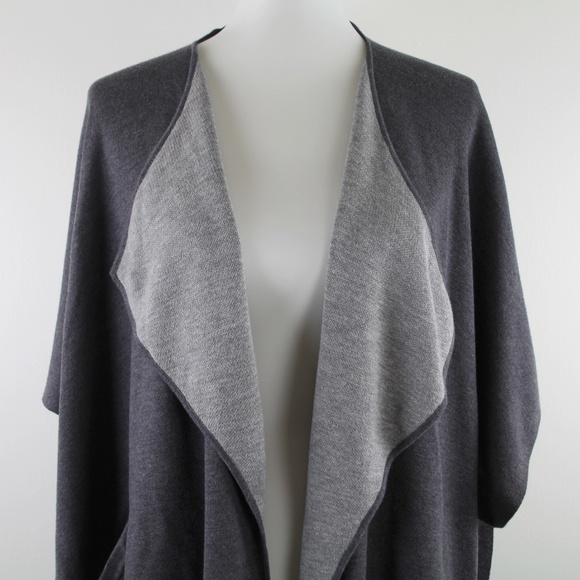 Lululemon After Asana Wrap Poncho Dark Carbon Gray Draping Cardigan Sweater OS - Picture 4 of 7
